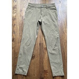 Lululemon ABC Slim Fit 5 Pocket Pants Mens Size 31x31 Beige Warpstream